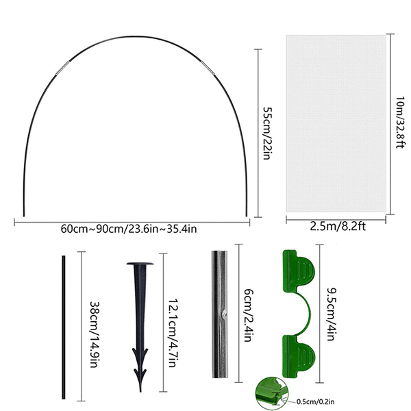 250*1000cm Puutarhan hyönteisverkkosetti, sopii pienille kaareille, ZQKLA