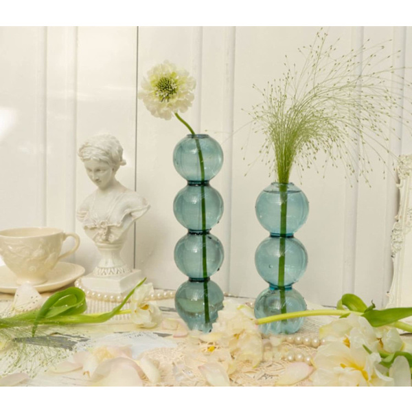 Hydroponisk Blomstervase, Tre Kuler 16,5 cm Høy Transparent Pl,ZQKLA