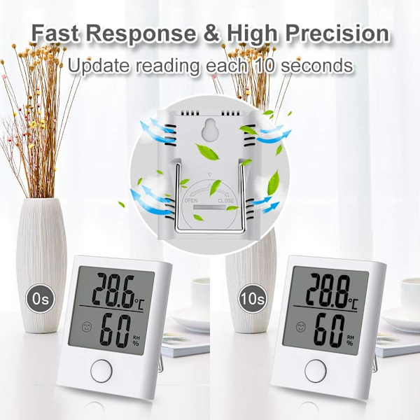 Bärbar Termometer och Hygrometer för Inomhusbruk, Hushålls Digital, ZQKLA