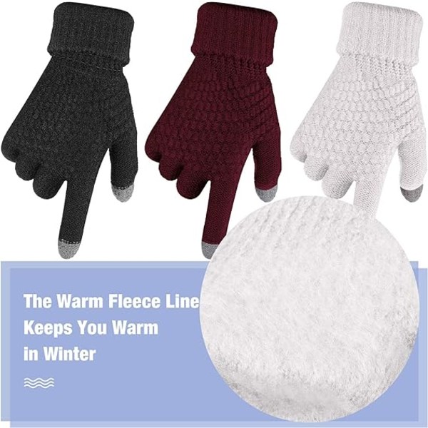 4 Par Dame Vinter Touch Screen Handsker Varm Fleece Foret, ZQKLA