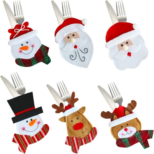 Julbestickshållare, 6 stycken julservispåsar, Chris