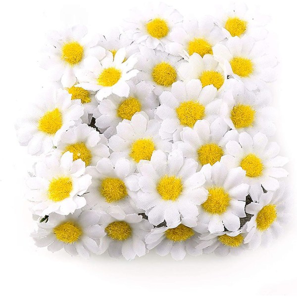 100 st konstgjorda Daisy Gerbera Heads falska blommor dekorativa, ZQKLA
