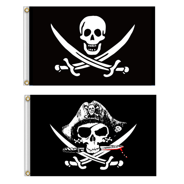 2 Styk 2x3 Ft Jack Rackham Skull Bone Piratflag Til Dekoration, ZQKLA