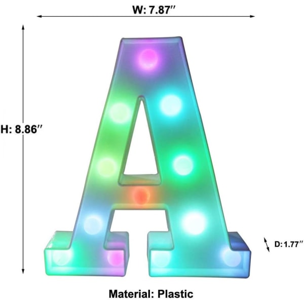 Värikkäät LED-valokirjaimet kaukosäätimellä – Valoisa Ma,ZQKLA