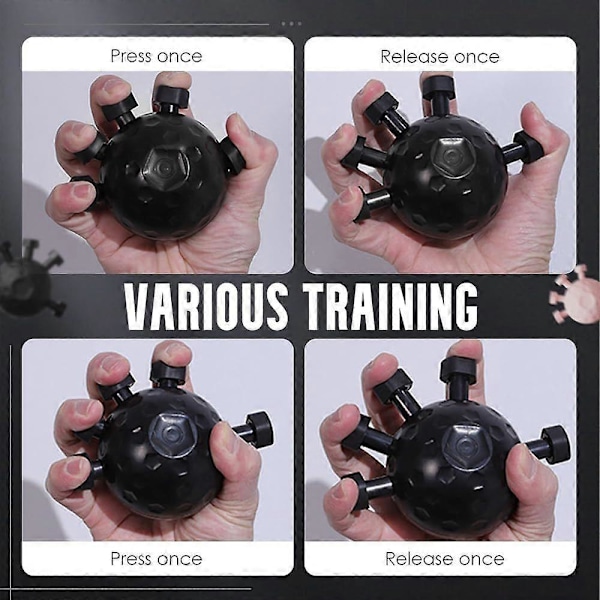 20-45KG Fingerboll Tränare Handgrepp Förstärkare Justerbar Styrketräning Black