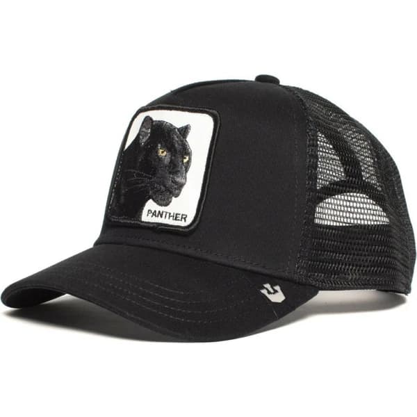 Mesh Djurbroderi Snapback Lippis Musta Pantteri