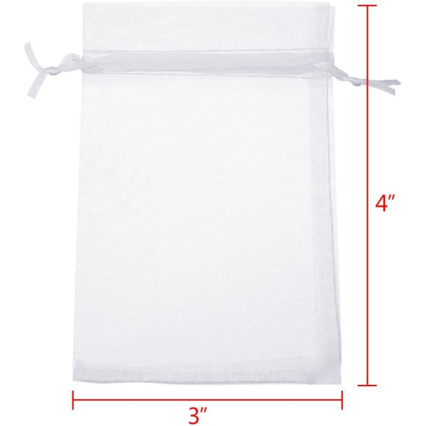 Organza Presentpåsar i Tunt Tyg, Mesh Smyckespåsar med Dragkedja, ZQKLA