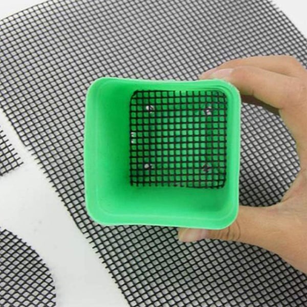 （10 x 10 cm）Sæt med 100 afløbsriste i plastik, Sort - Firkantet, ZQKLA