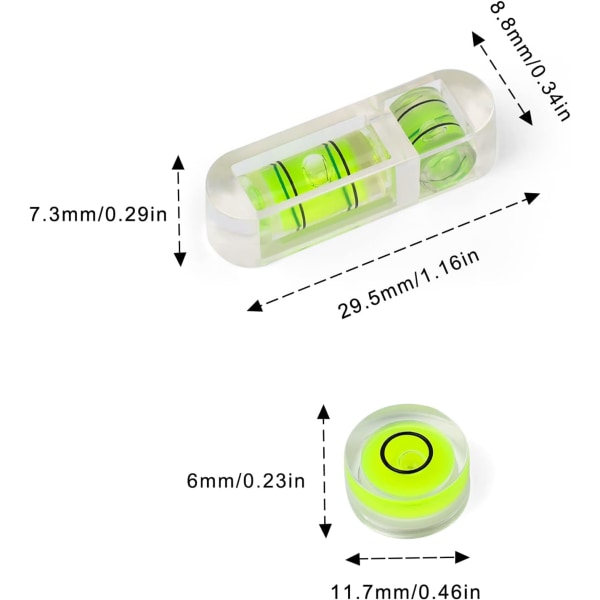 Mini vaterpas, 8 stykker rund boble vaterpas, rund boble, ZQKLA