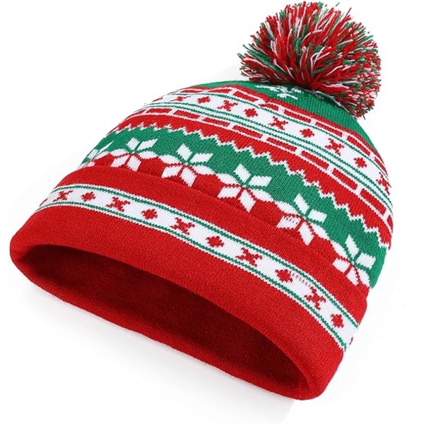 Unisex Julehat Vinter Strikket Hæklet Beanie Julemand Hat, ZQKLA