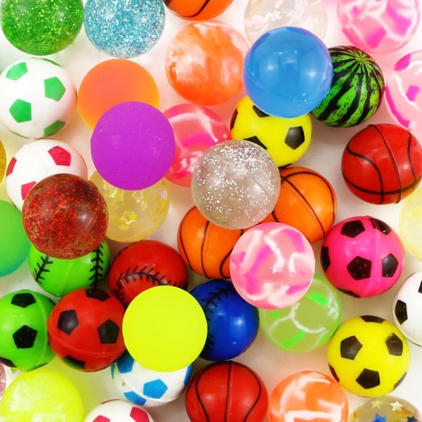 Hoppeballer, 50 stykker gummihoppeball assortert fargefu, ZQKLA