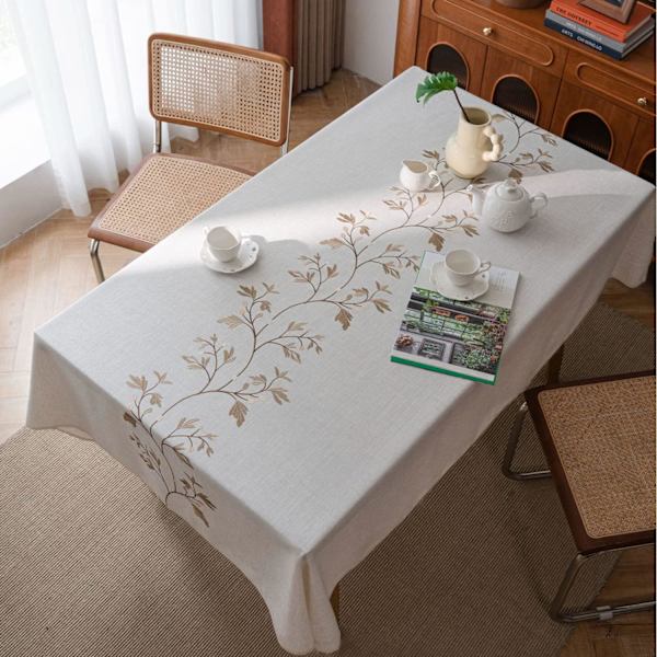 Rektangulært Dug 55x78 tommer Bordduk Lin Wrinkle Free T