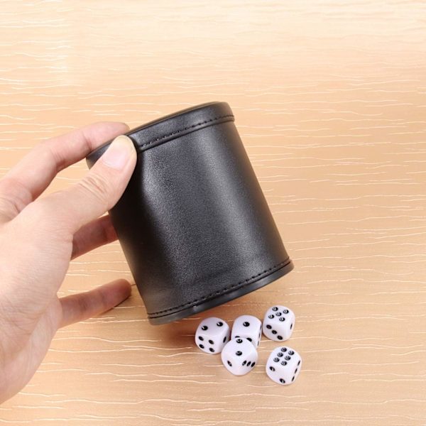 Nahkainen Noppakuppeli 5 Nopalla Yahtzee Farkle -peliin, ZQKLA