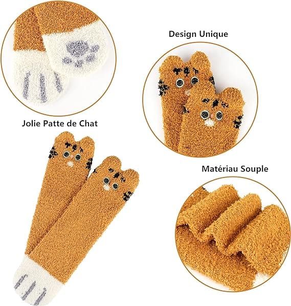 5 Par Kvinde-Kattesokker Fleece Varme Kvinders Sokker Termisk Vinter