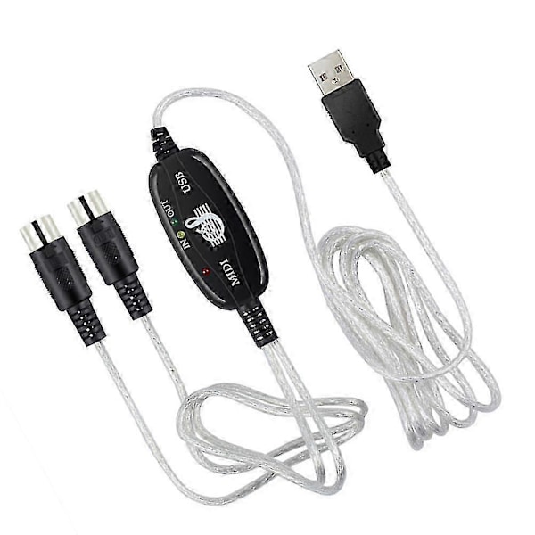 180 X2cm USB-adaptere Midi-interface USB-midi-kabel Midi-adapterledning Midi-keyboard Midi-USB-kabel Klaver