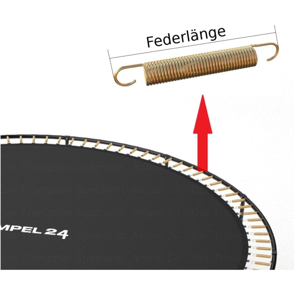 Sett med 12 fjærer 115x18mm for små trampoliner | forsterket matte