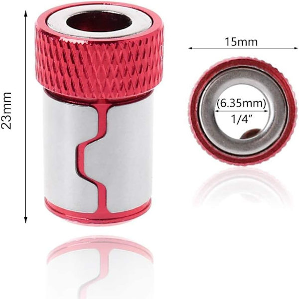3 kpl 6,35 mm ruuvimeisselin kärkiä magneettirengas alumiiniseos