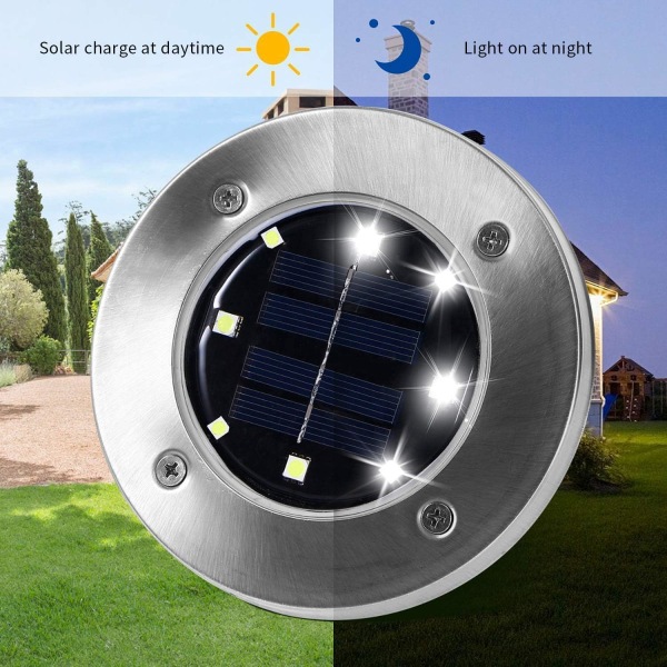 Lumière Solaire Extérieur, Lampe solaire pour jardin 4 pakke 8 LED