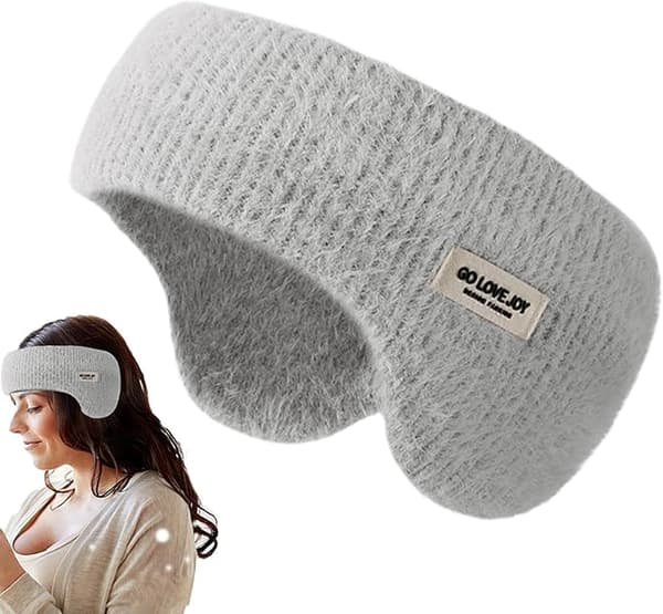 Ørevarmer til Søvn, Lydtætte Ørevarmer, Støjreducerende Ørevarmer, Fleece Ørevarmer til Søvn, Studerende der Sover Gray