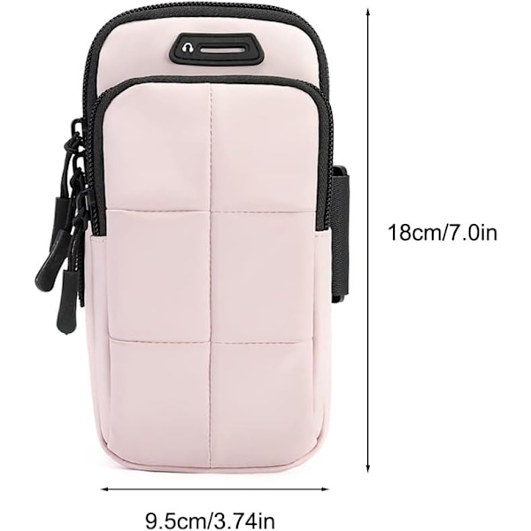 （Pink）Armbåndpung, Fitness Sports Armbånd Holder, Justerbar, ZQKLA