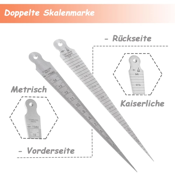 Linjal i rustfritt stål, kilemåler, konisk måler, rustfri s, ZQKLA