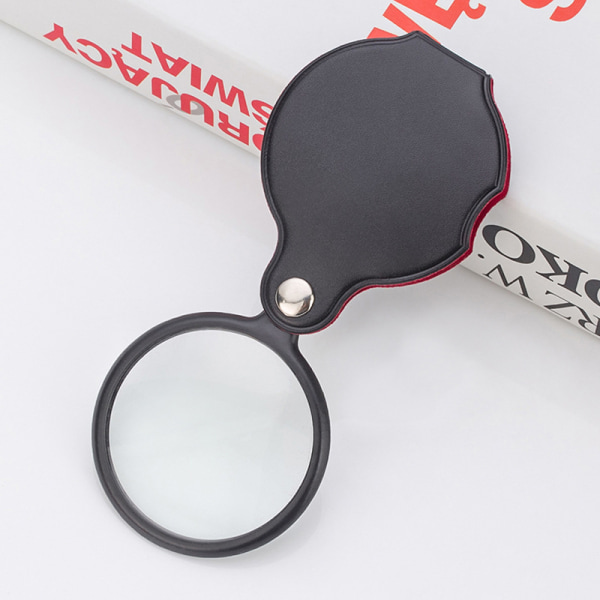 1 STK 5X Liten sammenleggbar dobbeltsidig lommeforstørrelsesglass Hånd