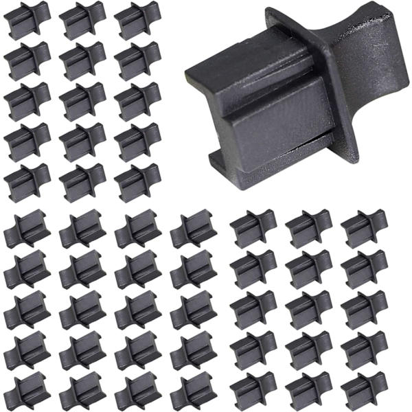 50-pack dammskydd för RJ45 Ethernet-hubb, svart