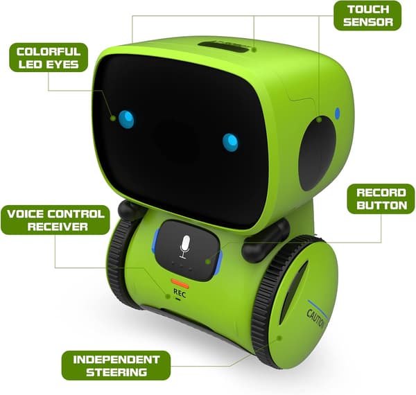 Robotleksak för barn, interaktiv smart pratrobot med röst C,ZQKLA