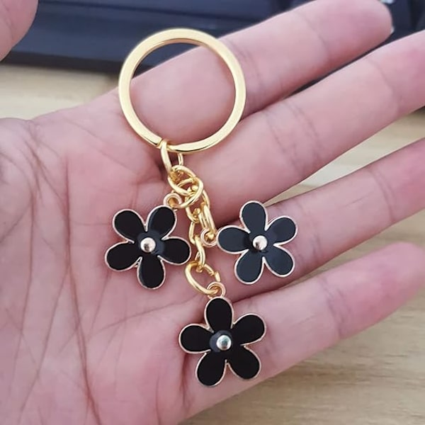 Blomster Charms Emailleret Nøglering Kæde Kvaster Nøglering Til Wo,ZQKLA