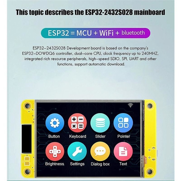 ESP32 Udviklingskort WiFi Bluetooth 2,8 tommer 240X320 Smart Display TFT-modul Berøringsskærm