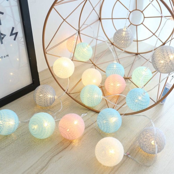 Cotton Ball Light Garland, Indoor Christmas Decoration Deco,,ZQKLA