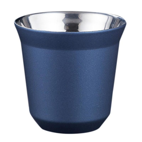 80ml Dubbelväggig Espresso Kopp i Rostfritt Stål Isolering För Pixie Kaffekopp Kapselform Kaffe