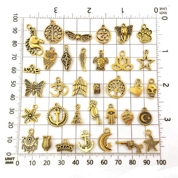 100 st Vintage Skelettnyckel Charm, Blandade Antik Stilar, ZQKLA