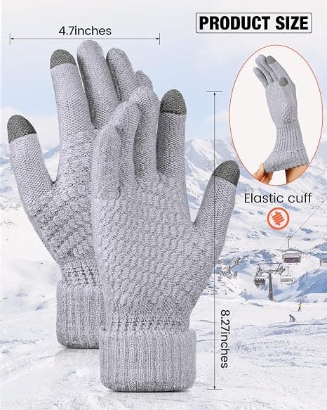 2 par dame vinter touchscreen hansker varm fleeceforet strikk