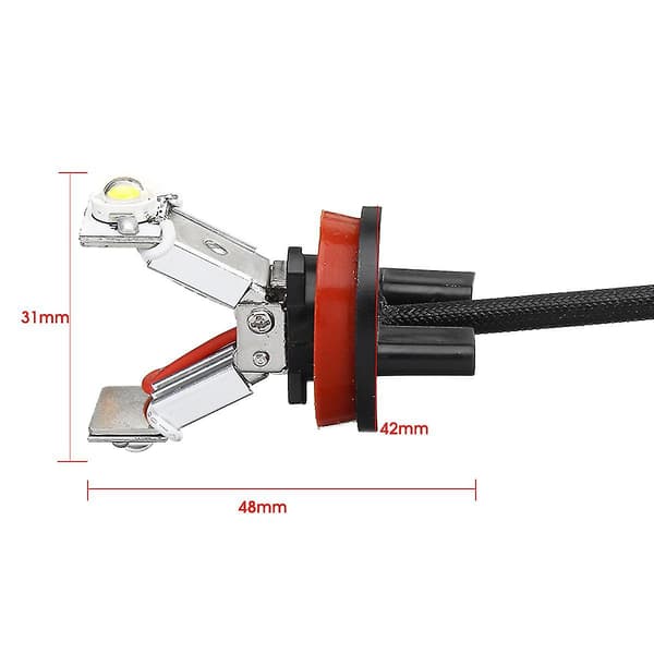 2 stk. Bil LED Angel Eye Lys 6000k H8 Pære Til E82 E87 E90 E91 E92 M3 E93 E60 E61 E63 E70 X5