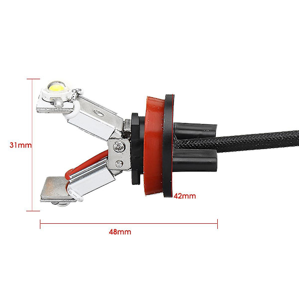 2st Bil LED Angel Eye Lampa 6000k H8 Glödlampa För E82 E87 E90 E91 E92 M3 E93 E60 E61 E63 E70 X5