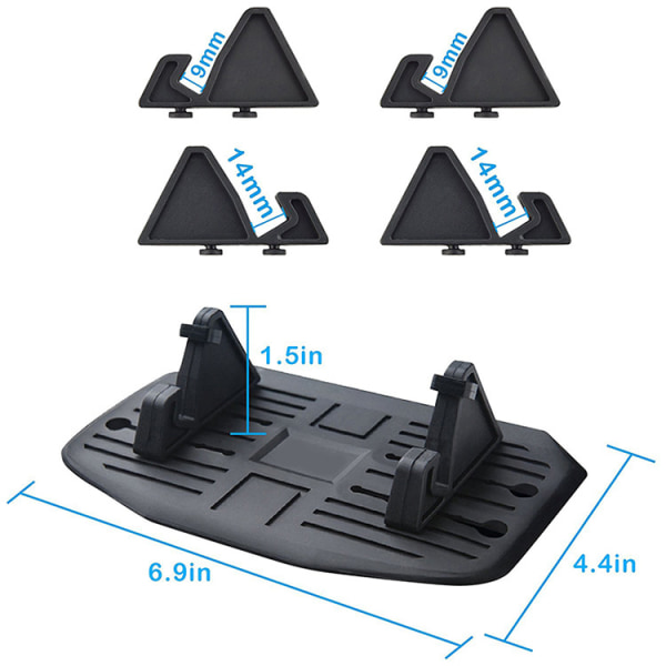 Kulmassa säädettävä liukumaton silikoniauto matkapuhelinteline, S, ZQKLA
