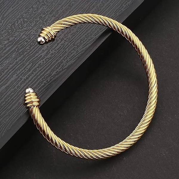 Kabel Armring Armbånd til Kvinder Rustfrit Stål Wire Twist