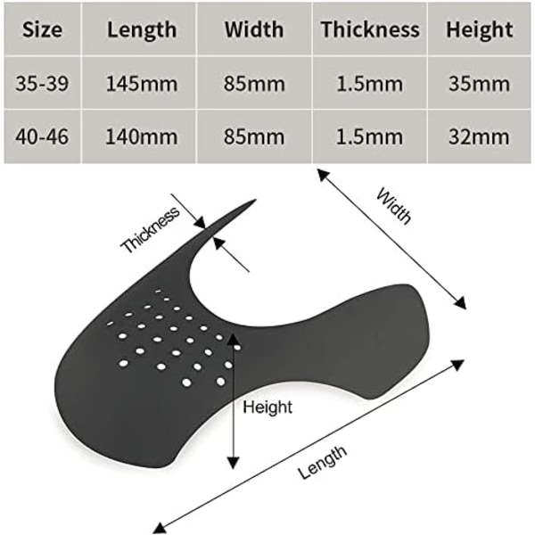 3 Par Toe Box Krøllbeskytter Sko, Forhindrer Krøllbeskyttelse, ZQKLA