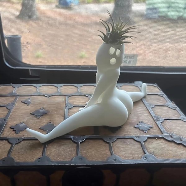 Sjov Stor Bagdel Spøgelsesplantepotte, Sød Kropsformet Plantepotte, Hilarisk Luftplante Display Haveplantepotte Sjov Harpiks Plantepotter Plante Display til Hjem Kontor