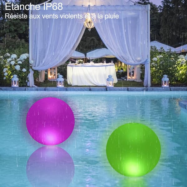 2 LED Flydende Pool Lys 20CM, Vandtæt Kugle IP68 Flydende La
