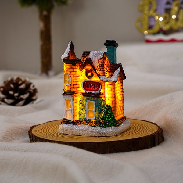 Julepynt Resin Tiny Houses Mikrolandskab Resin ,ZQKLA
