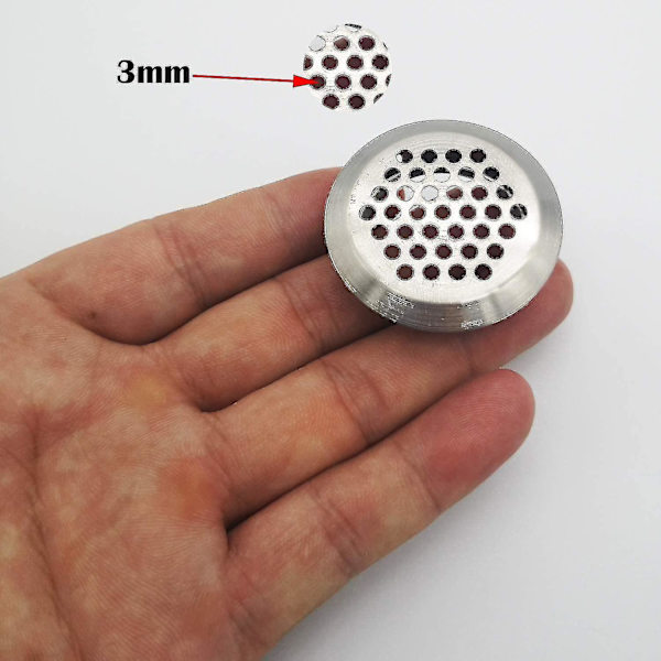 27 stk. 35mm Rustfrit Stål Ventilationsgitter Rundt Mesh Åndbar | Til Køkkenmøbler Rustfrit Stål Ventilation Mund | Til Skab Skab
