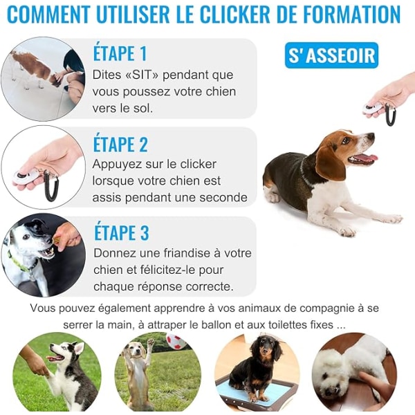 Puppy Dog Clickers, Dog Clickers med elastisk rem och stor knapp