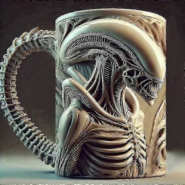 11oz Krus - Alien Drikker Kaffe Krus - Gave til Horrorfans 0619,su