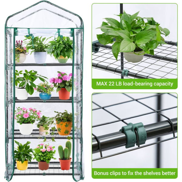Miniväxthus för utomhusbruk inomhus Portabla plastväxthus Kraftiga genomskinliga PVC- cover för vinterträdgård