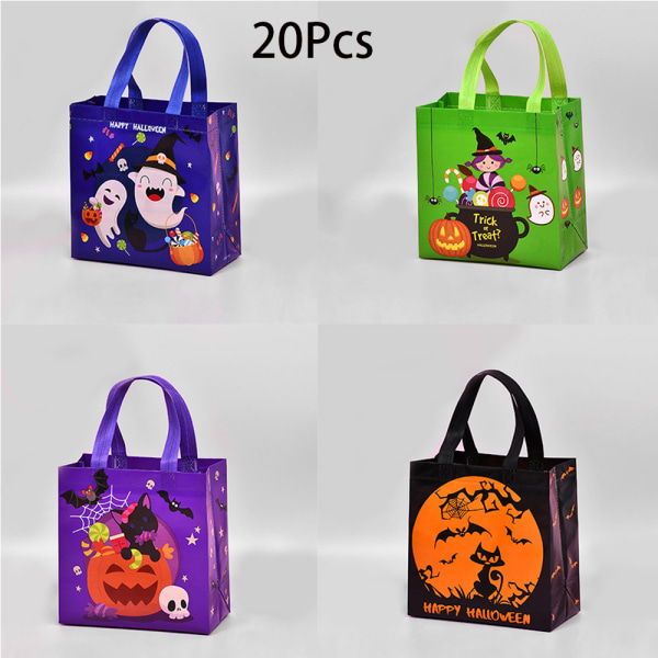 20 pakker Halloween Non-woven-vesker Trick or Treat-gaveposer P,ZQKLA