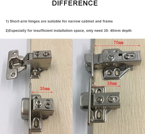 95 Graders Fuldt Overlappende Mini Hængsler 35mm til Ramme med Dæmper til