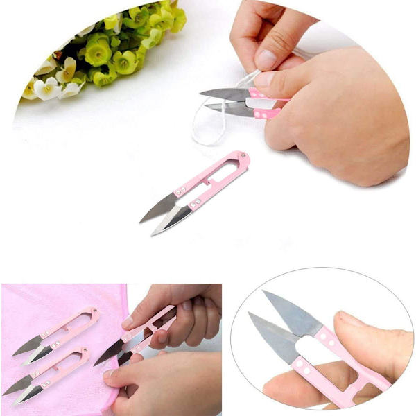 (Rosa) 2 stk Mini U-formet Broderisaks, ZQKLA