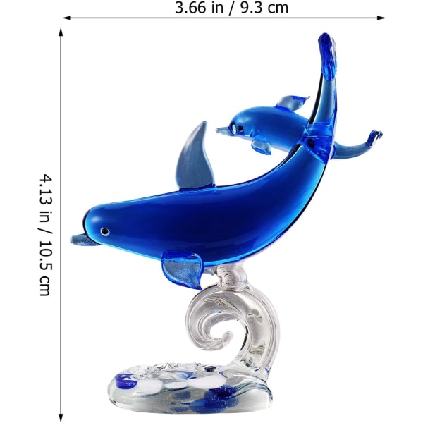 1 Stk Crystal Delphin Ornament Bedårende Glass Delfin Dekor Dyr